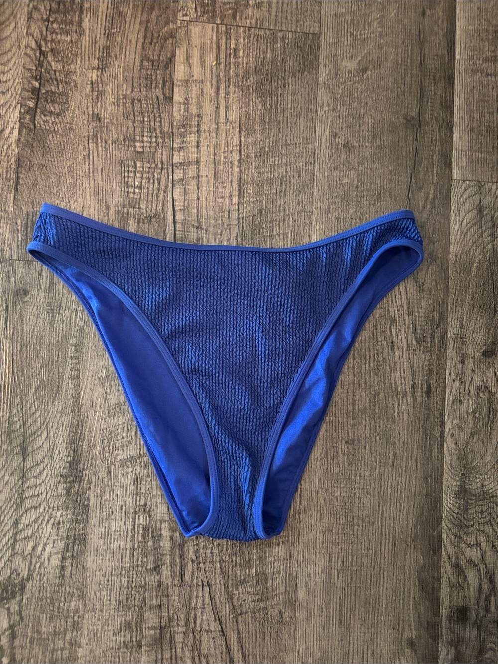 Abercrombie & Fitch High-Rise Cheeky Bikini Bottoms - Blue - Size Large